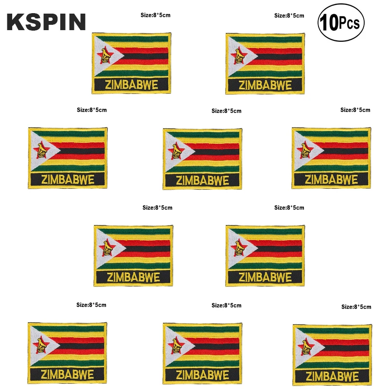 

Zimbabwe Flag Embroidery Patches Iron on Saw on Transfer patches Sewing Applications for Clothes in Home&Garden