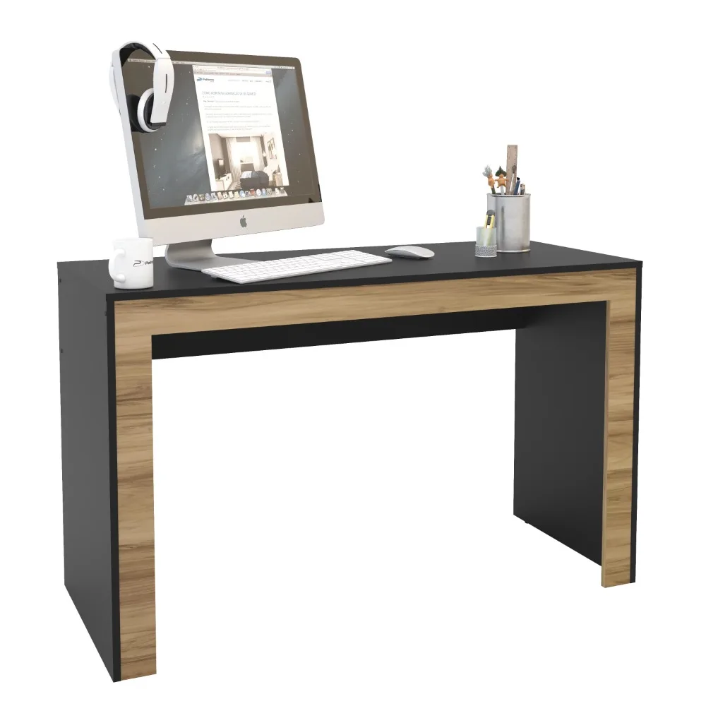 

Стол компьютерный, стол, твердая и устойчивая мебель, черный и коричневый матовый стол для ноутбука, стол для кабинета, офис для чтения и игр