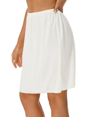 Women Chiffon Summer Skirt Adults 35cm-90cm Smooth Solid Color Underskirt Elastic Waistband Petticoat for Party Dress Skirt