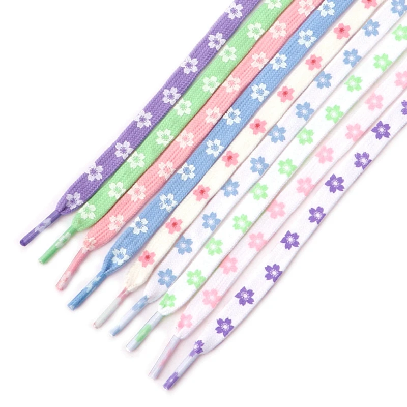 

AF1 Little White Shoes Flat Shoe Laces Pattern Sakura Shoelaces High Top Canvas Sneakers Shoes Lace Unisex 9 Colors 1 Pair