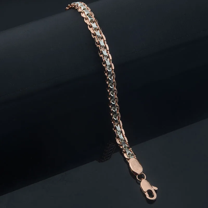 Браслет FJ 5 мм 585 цвета розового белого золота