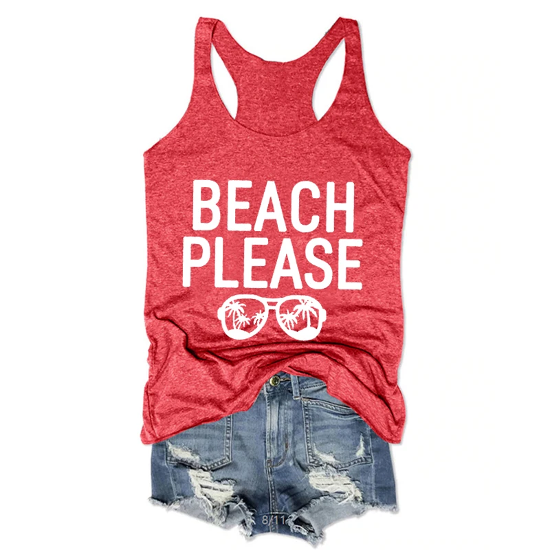 

Aloha Beaches Tank Tops Beach Please Shirt Summer Tank Girls Weekend Tank 2022 Summer Party Tank Tops Gift for Her Letter M