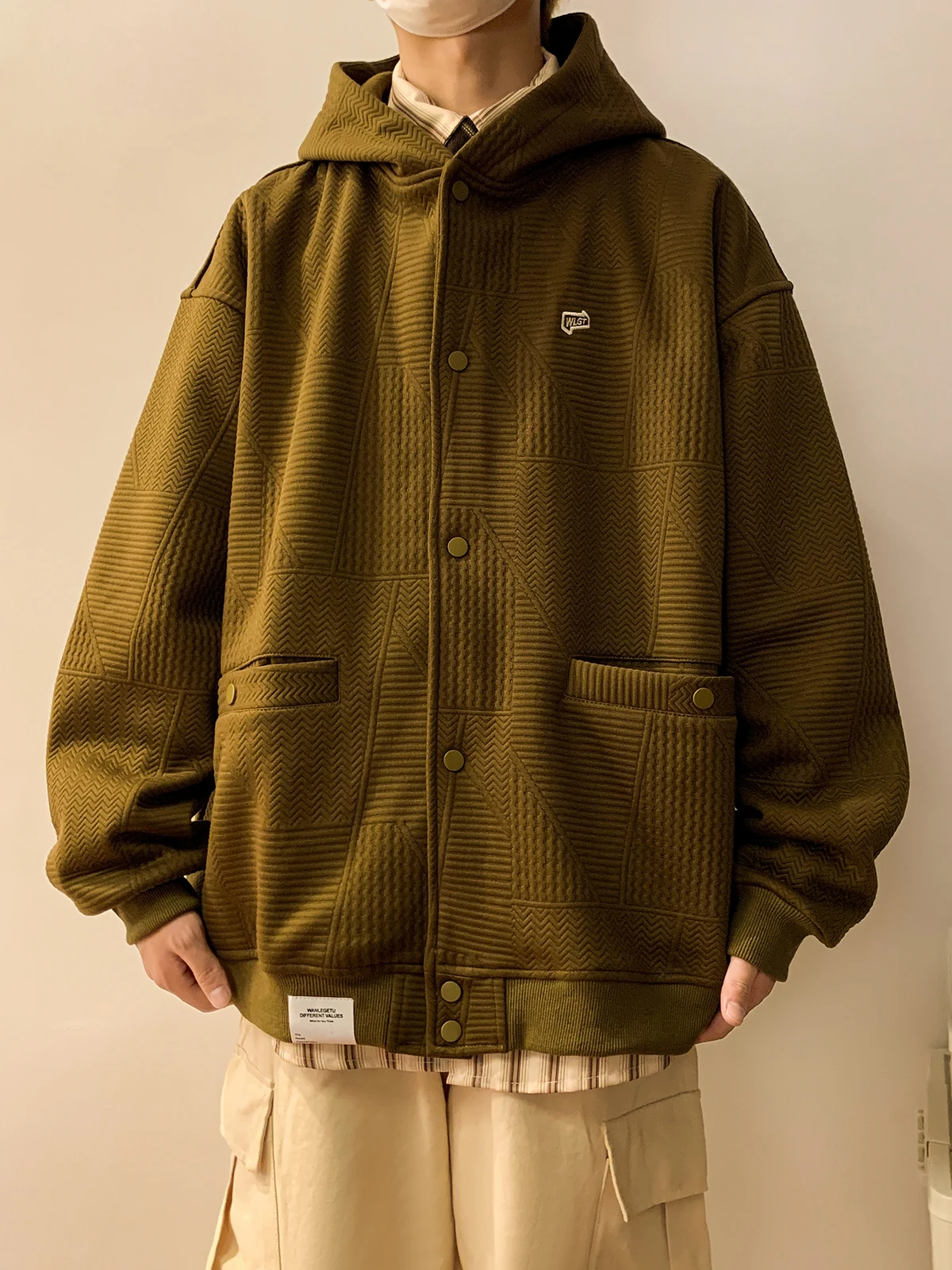 Autumn Japan fashion Retro Vintage Hoodie Men's Fashion Brand Loose Couple Simple and Versatile Cardigan