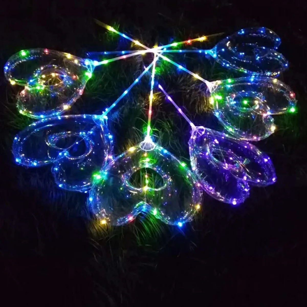 Набор полых воздушных шаров Бобо в форме сердца надувной светящийся свет