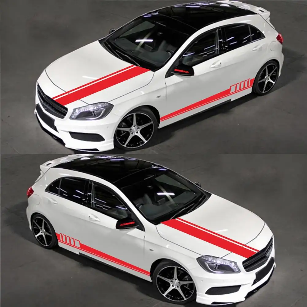 

Car Stickers Sport Stripes Door Mirror Hood Side Skirt Graphic Decals Decoration Light and Thin with Obvious Surface Gloss
