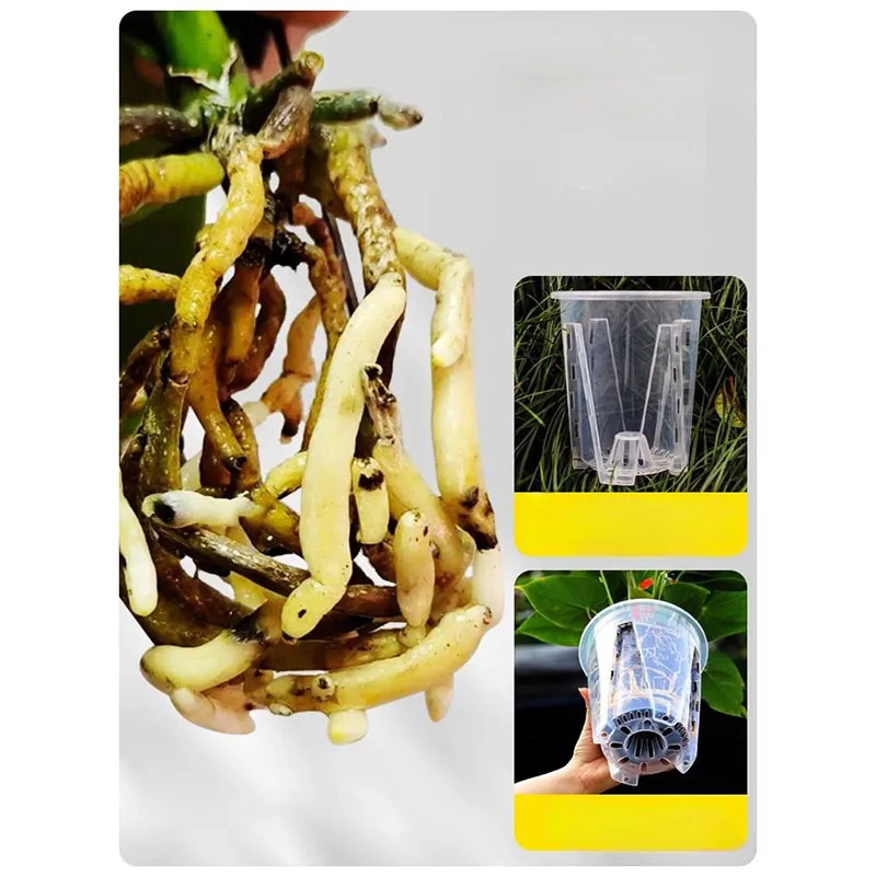 Прозрачный белый утолщенный горшок для выращивания орхидеи 12 см