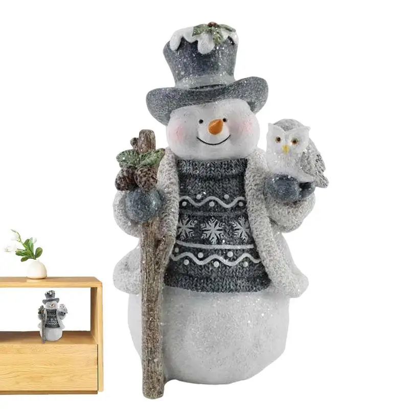 

Snowman Figurines Christmas Snowman Christmas Decorations Holiday Winter Snowman Statue Figurine For Table Fireplace And Shelf