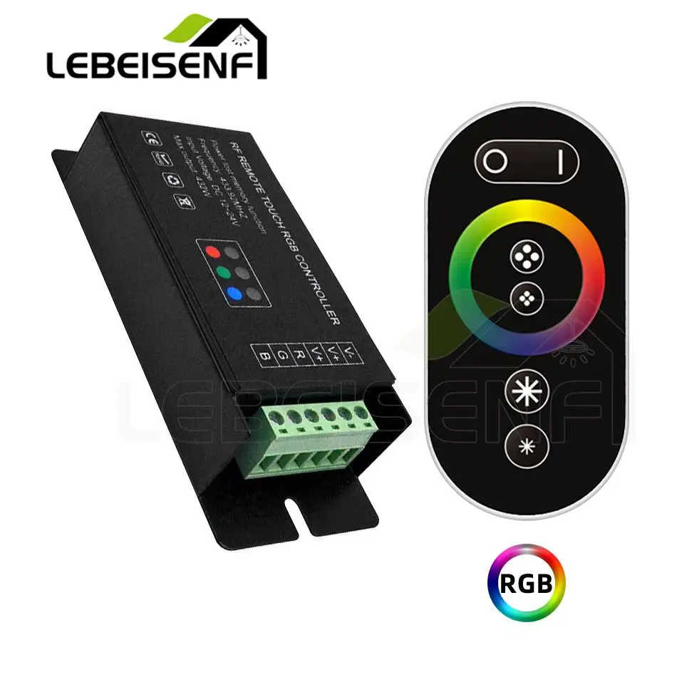 

Новый RGB-контроллер, постоянный ток 12 В, 24 В, 18 А, 3 канала, фонарик ШИМ, цветной диммер с радиочастотным полностью сенсорным пультом дистанционного управления для цветных полос 5050, фонарик