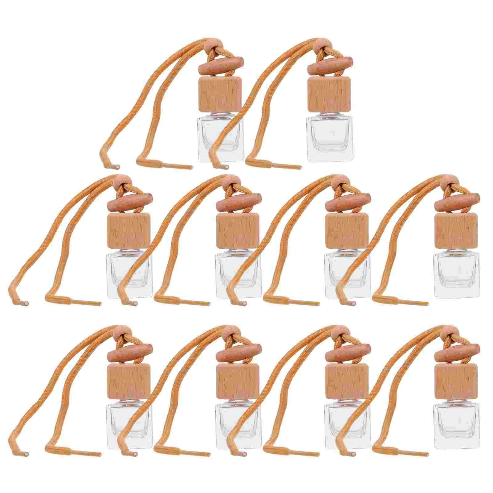 

10pcs Empty Perfume Glass Bottle Car Aromatherapy Bottle Diffuse Bottles Rearview Mirror Ornament Car Decoration Accessory