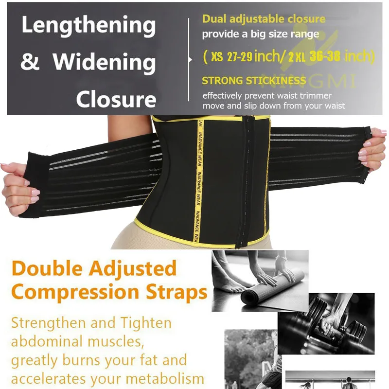 NINGMI Slim Waist Trainer Abdominal Belt for Men Neoprene Sauna Body Shaper Slimming Underwear Pulling Strap Shapewear Sport Top