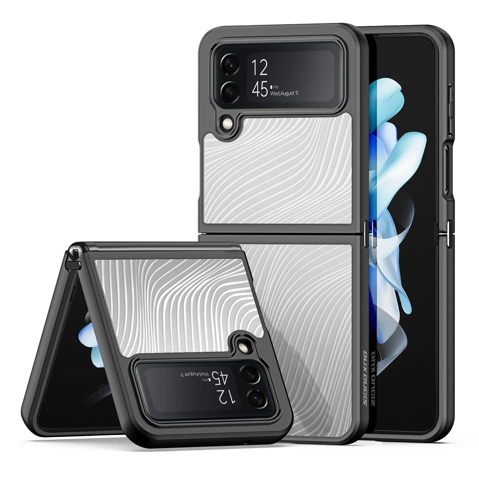 

DUX DUCIS Crystal Clear Case for Samsung Z Flip4 5G with Flowing Lines Back Cover