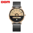 Мужские водонепроницаемые часы от бренда DOM, Уникальные кварцевые наручные часы с Луной, звездой, концептом стрелок, календарем, модной индивидуальностью, мужские Студенческие часы