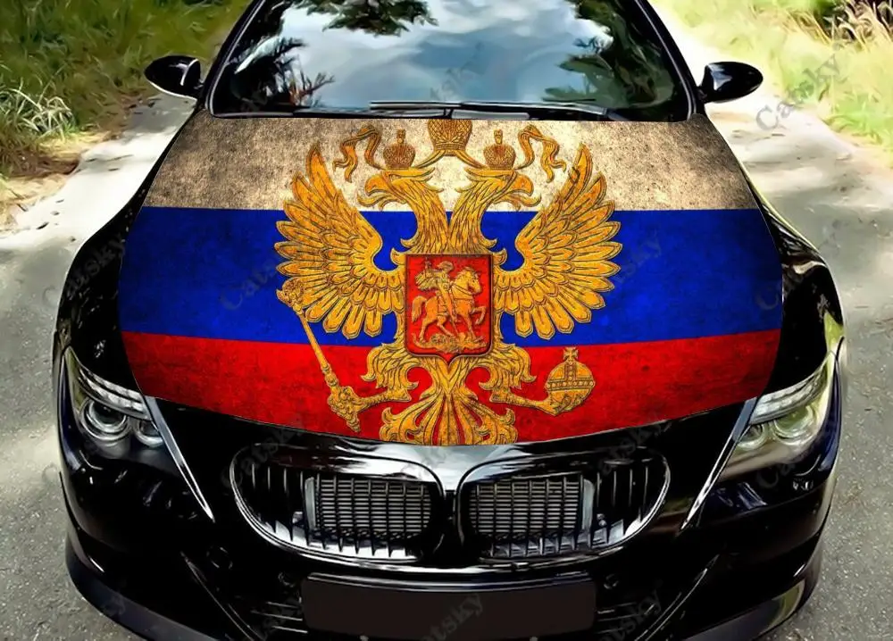 

Виниловые наклейки на капот автомобиля с российским флагом, виниловая пленка, наклейки на крышку двигателя, автомобильные аксессуары