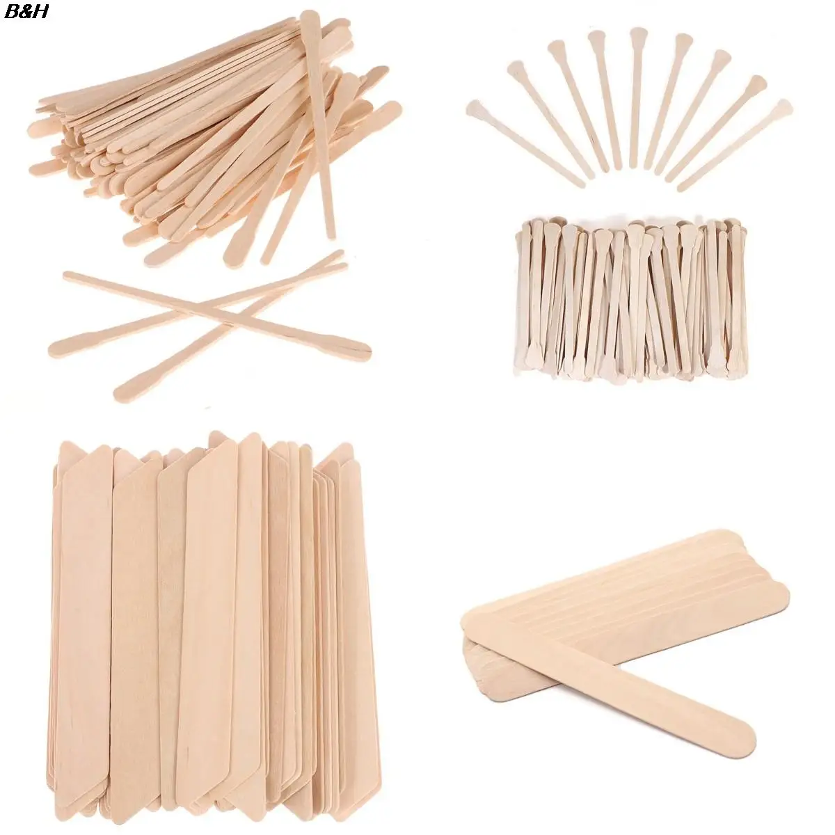 

100pcs Hair Removal Beauty Bar Disposable Wooden Waxing Stick Wax Bean Wiping Wax Tool Body Beauty Tool Tongue Depressor
