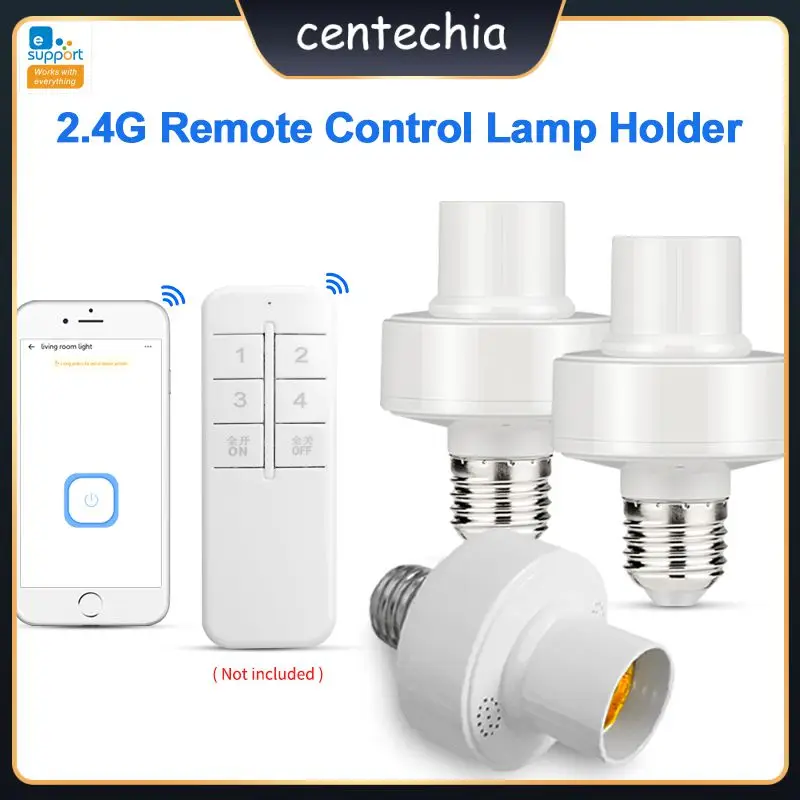 

White Led Lamp Holder Base Protocol Light Bulb Holder App Control Wireless E27 Lamp Holder Smart Device 2.4g
