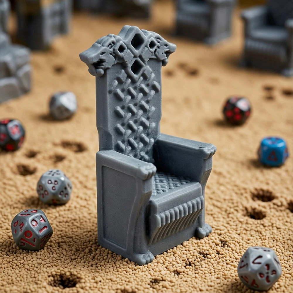 Фото Террейн «Волчий трон» для DnD Legion Terrain Scenery: 3D-печатные миниатюры для настольных игр, раскладка террейна «Королевский каменный трон» №4