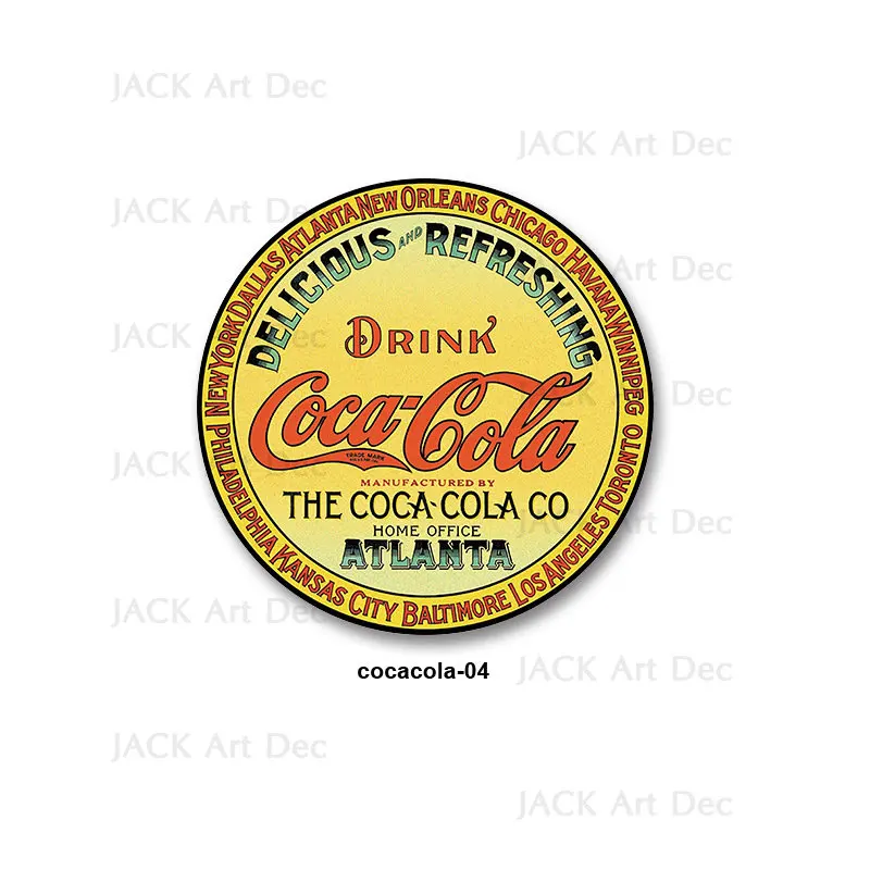 Cool Cola Tin Sign Metal Poster Vintage Decor Coke Tinplate Plaques Wall Decoration for Bar Cafe Restaurant Iron 30X30 ROUND images - 6