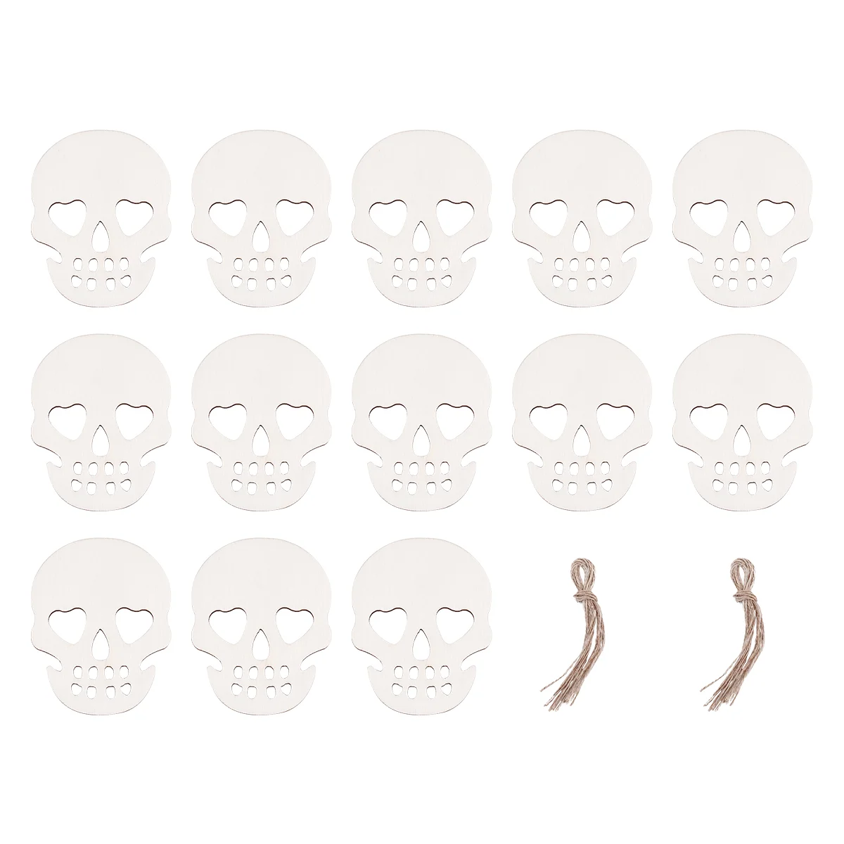 

20 Pcs Small Head Chips Child Halloween Crafts Kids Hanging Ornaments Wooden Witch altar