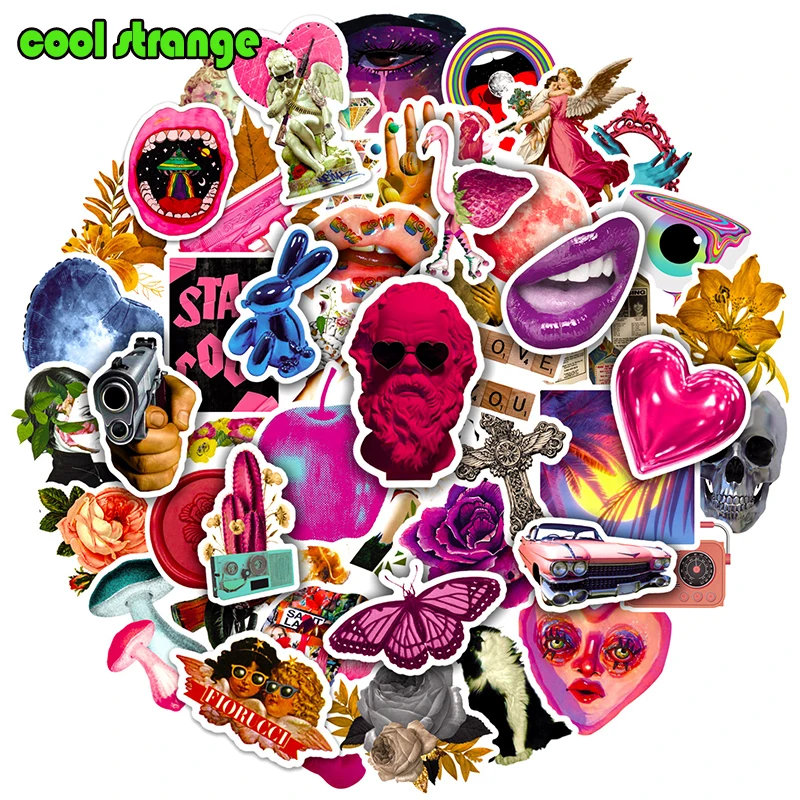

10/30/50pcs American Retro Art Vsco Cartoon Cool Stickers For Suitcase Mobile Phone Case Notebook Motorcycle Skateboard Kids DIY