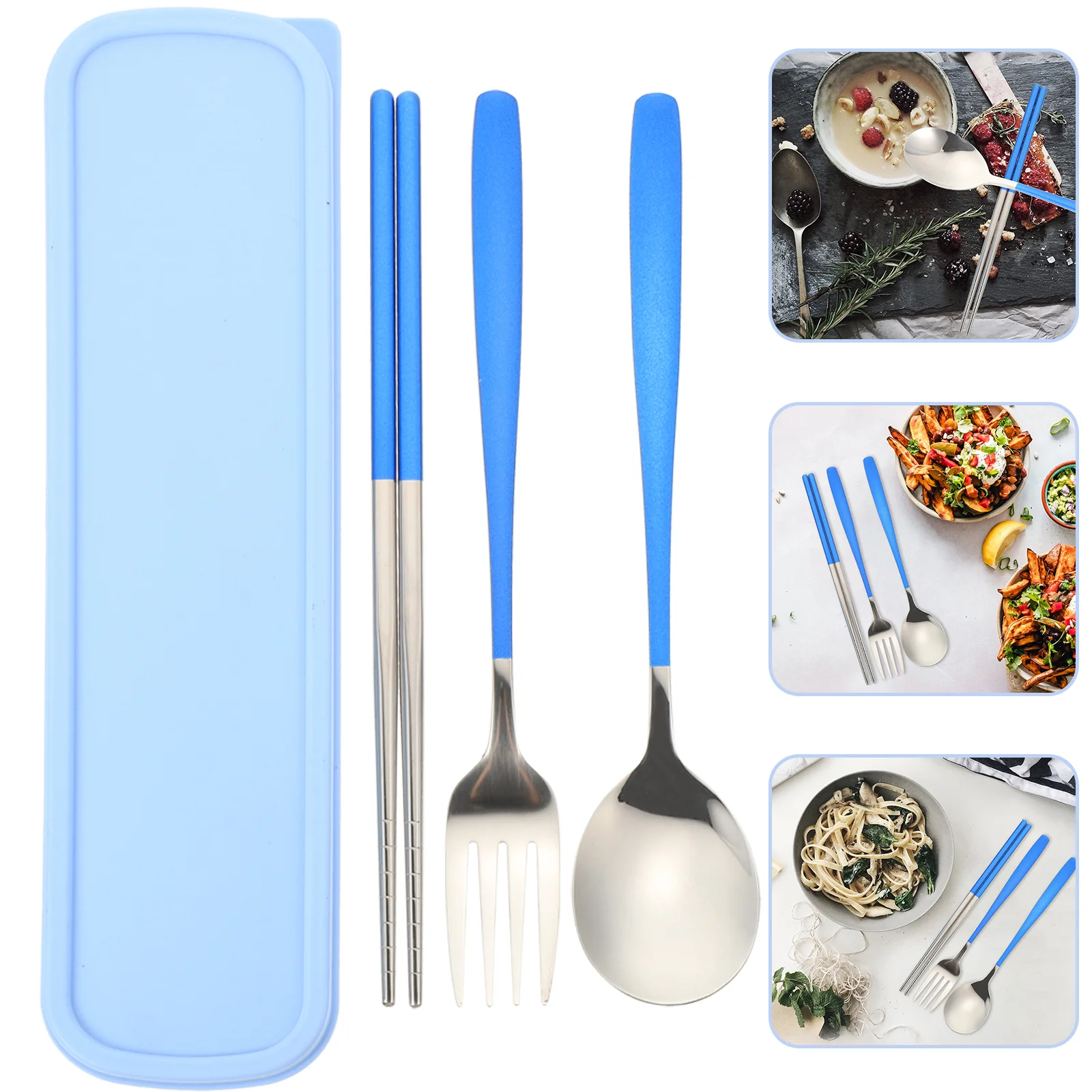 

Set Cutlery Kit Flatware Utensil Stainless Steel Camping Utensils Spoon Tableware Travel Grilling Bbq Spoons Chopstick Forks