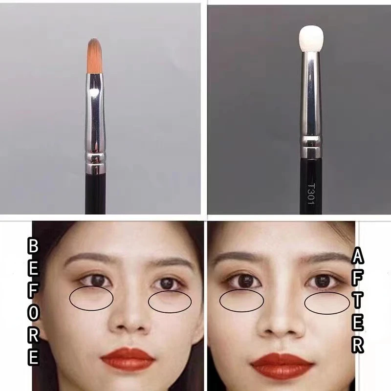 

Professional Makeup Portable Sponge Tip Double-ended Concealer Detail Brush Eyeliner Brush Double-ended Eye Nose Shadow Brushes