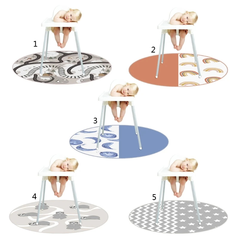 

Highchair Floor Protector Mat Anti-Slip Silicone Spot Mat Baby Eatting Mat Kids Round Floor Crawling Play Mat جوالات puppets