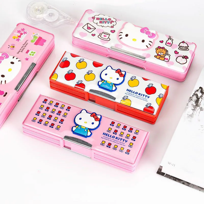 

Kawaii Sanrio Stationery Box HelloKittys Cartoon Cute Creative Multifunctional Pen Box Stationery Storage Box Gifts for Kids
