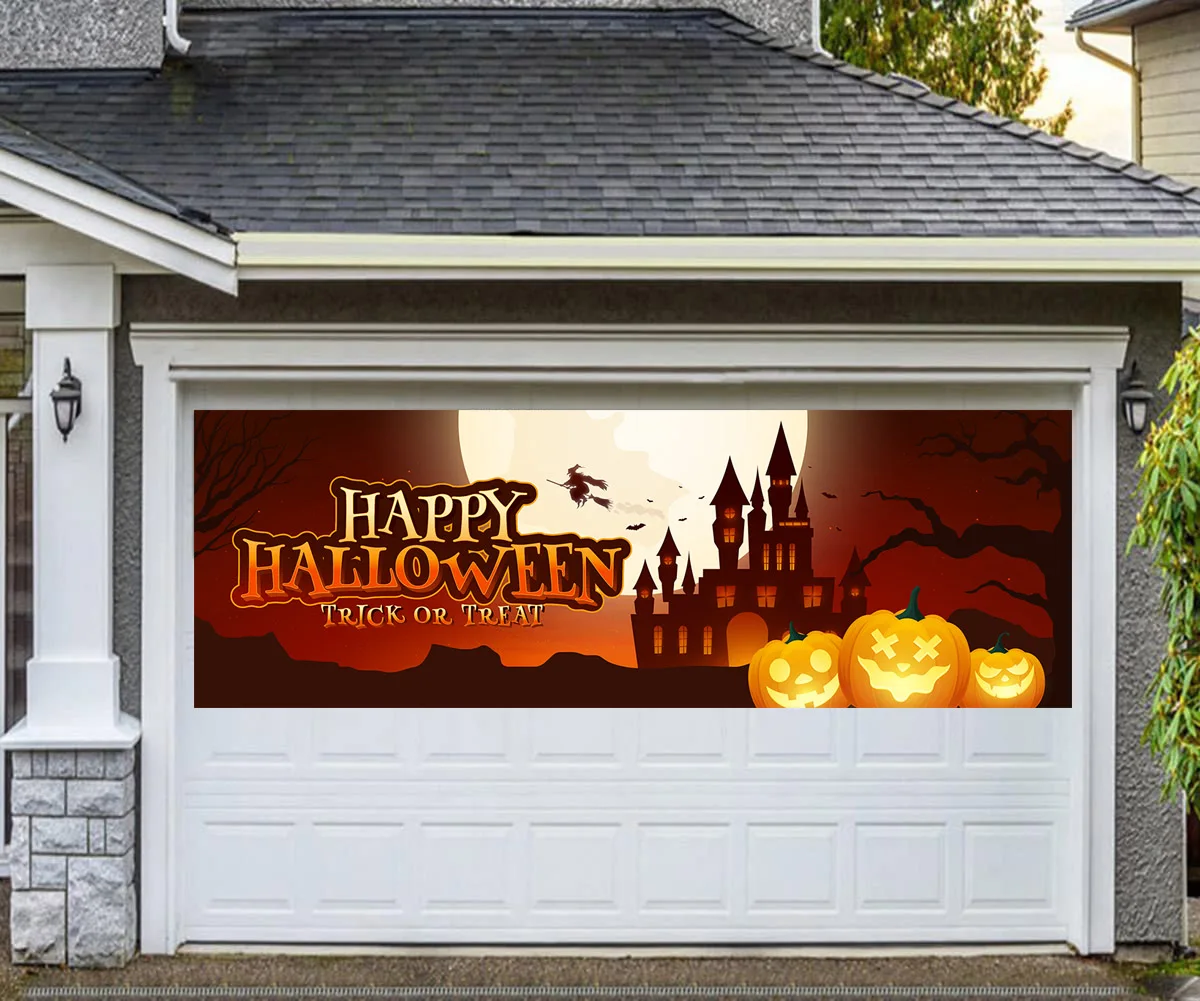 180x60 см баннер на Хэллоуин тыква ведьма фон ткань для фестиваля вечерние Yard гараж