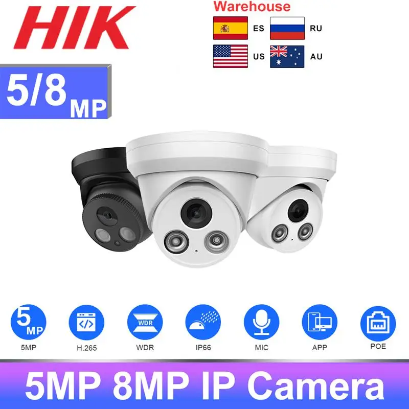 

Совместимая с Hikvision 8MP IP-камера PoE IR красочная ИК камера ночного видения 5MP CCTV камера видеонаблюдения Plug & Play работает с Hikvision