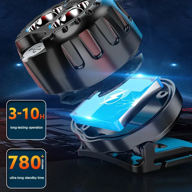 Фото Многофункциональный фонарь 250LM XPE LED, 1/2 шт., водонепроницаемый IPX4, 500 мАч, для рыбалки, кемпинга, походов, аварийного освещения №5