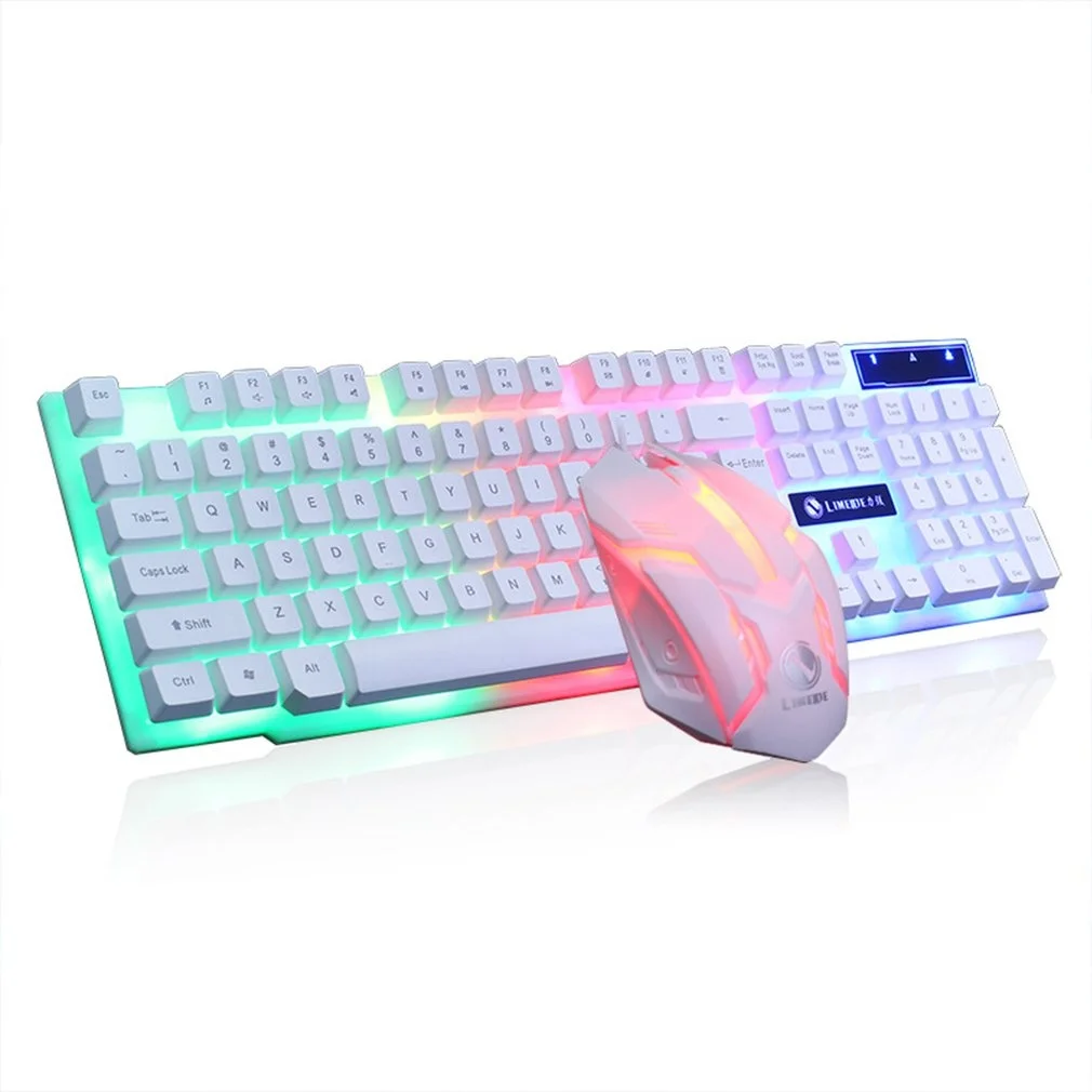 

Led Glowing Computer Desktop Wired Mechanical Keyboard And Mouse Game Suite Usb Genuine Factory Sale Clearance Limited