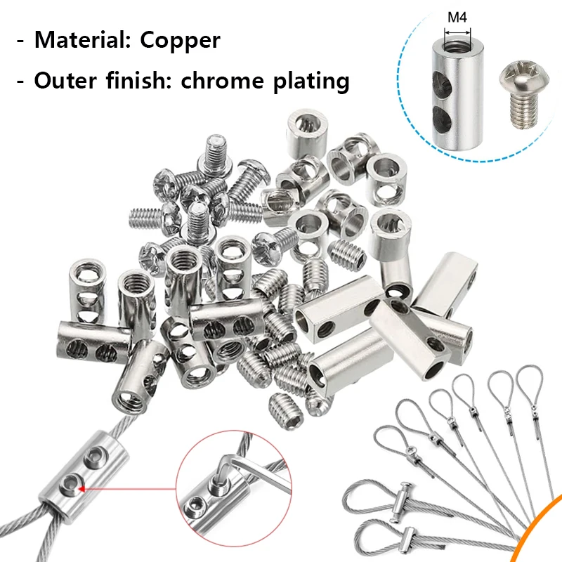 5/10 шт. 1-4 мм регулируемый зажим для троса с одним/двойным отверстием для DIY легкий подвесной зажим телескопический зажим с двойным отверстием с резьбой