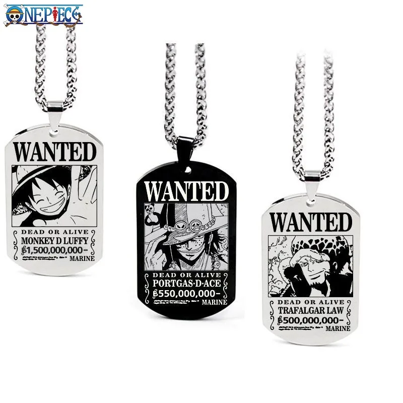 Аниме One Piece в одном стиле периферийное ожерелье кулон Луффи Солон Ace Bounty Wanted