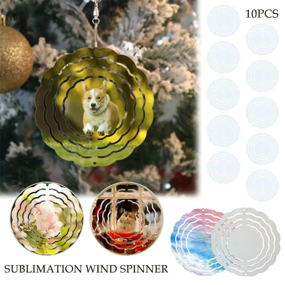 

10pcs 3 Inch Sublimation Wind Spinner Blanks 3d Wind Spinners Hanging Wind Spinners For Garden Decor Sublimation Wind Spinn Y5Y7