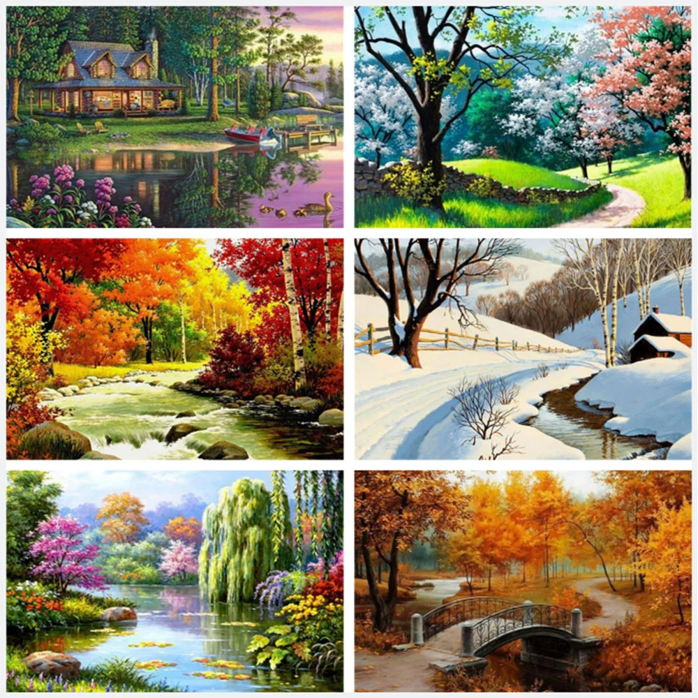 

Diamond Mosaic DIY 5D Diamond Painting Natural forest Landscape Picture of Rhinestone Cross stitch full drill Diamond Embroidery