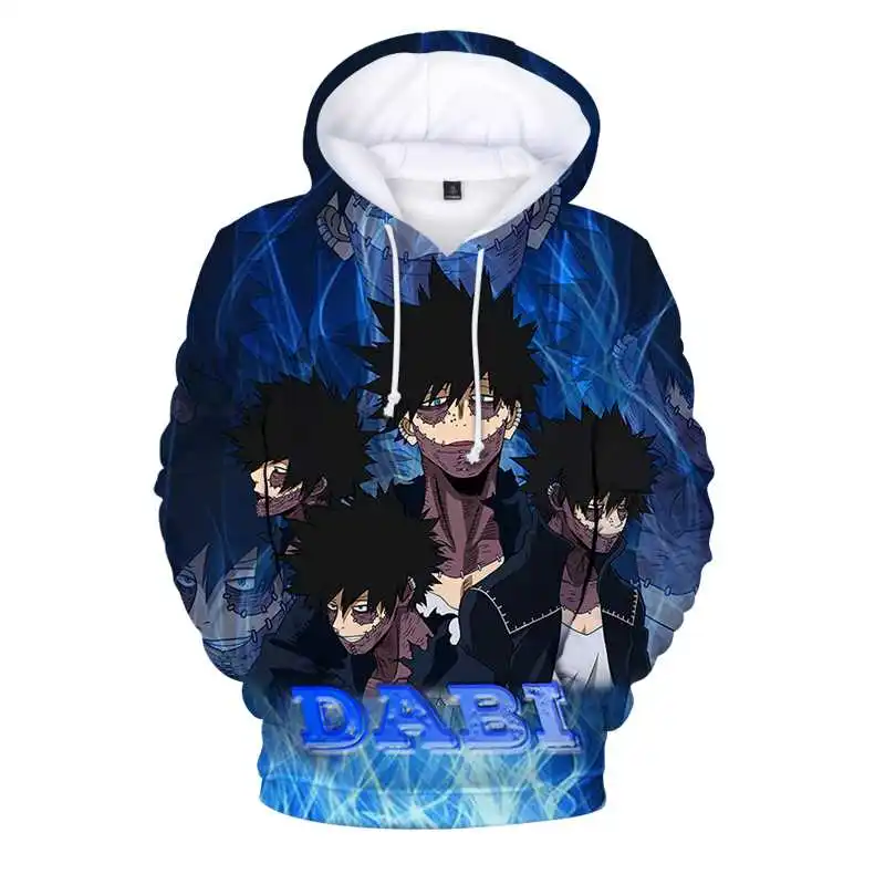

Толстовка с 3D принтом My Hero Академия Dabi, пуловер с аниме, Свитшот в стиле Харадзюку, худи с длинным рукавом без героев Академии Dabi, унисекс