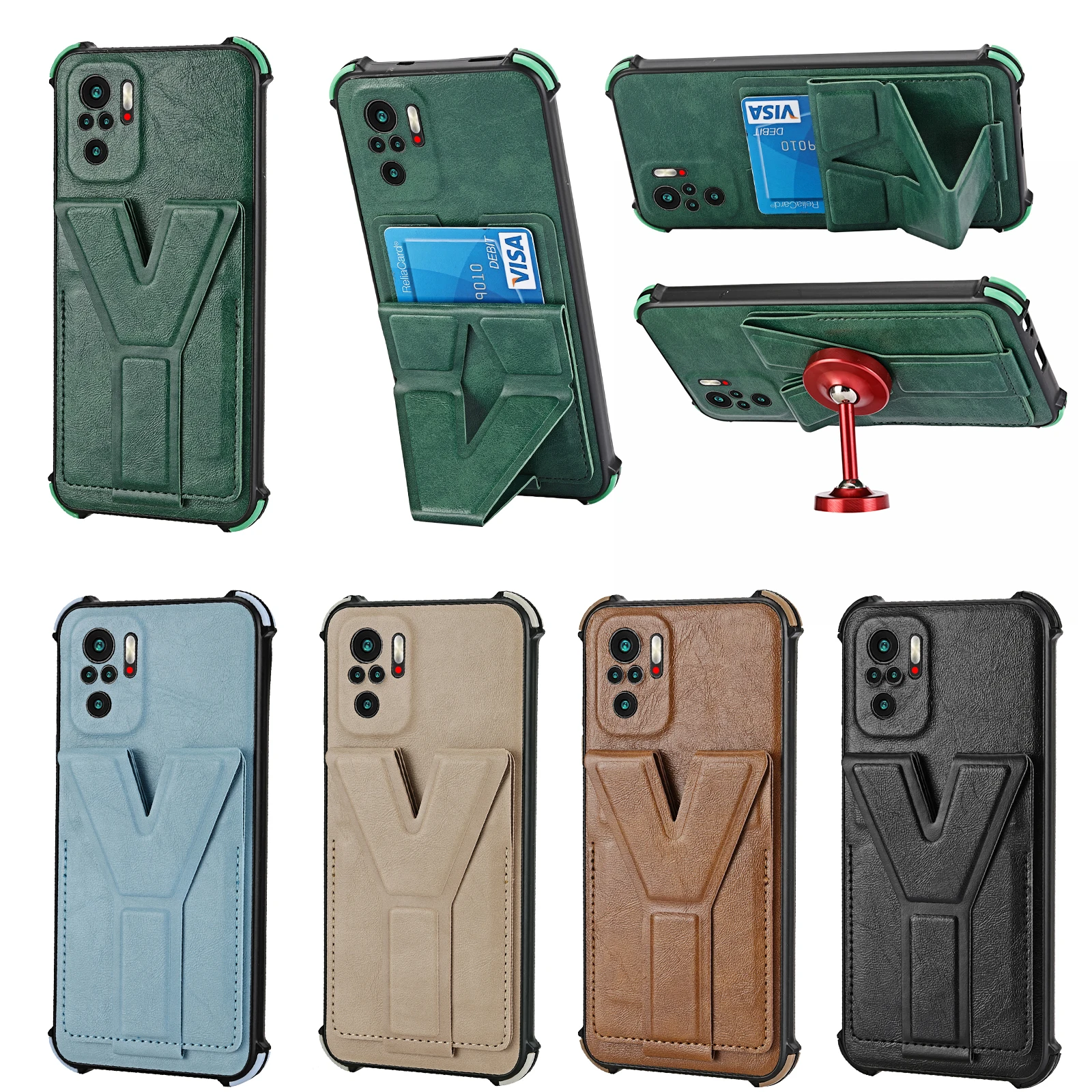

Shockproof Phone Case for Xiaomi Mi 11 Lite Poco X3 NFC M3 Redmi 9T Note 11S 11 9 10 Pro Fashion Wallet Card Holder Stand Cover