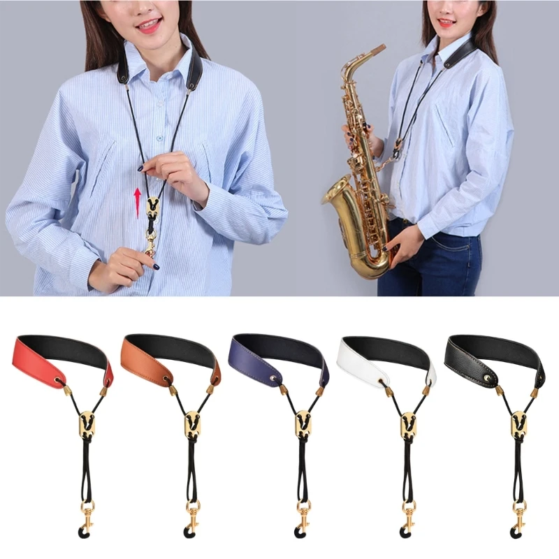 

Adjustable Saxophone Neck Strap Universal Musical Instruments Sling Padded Comfortable Leather Shoulder Harness for Sax Players