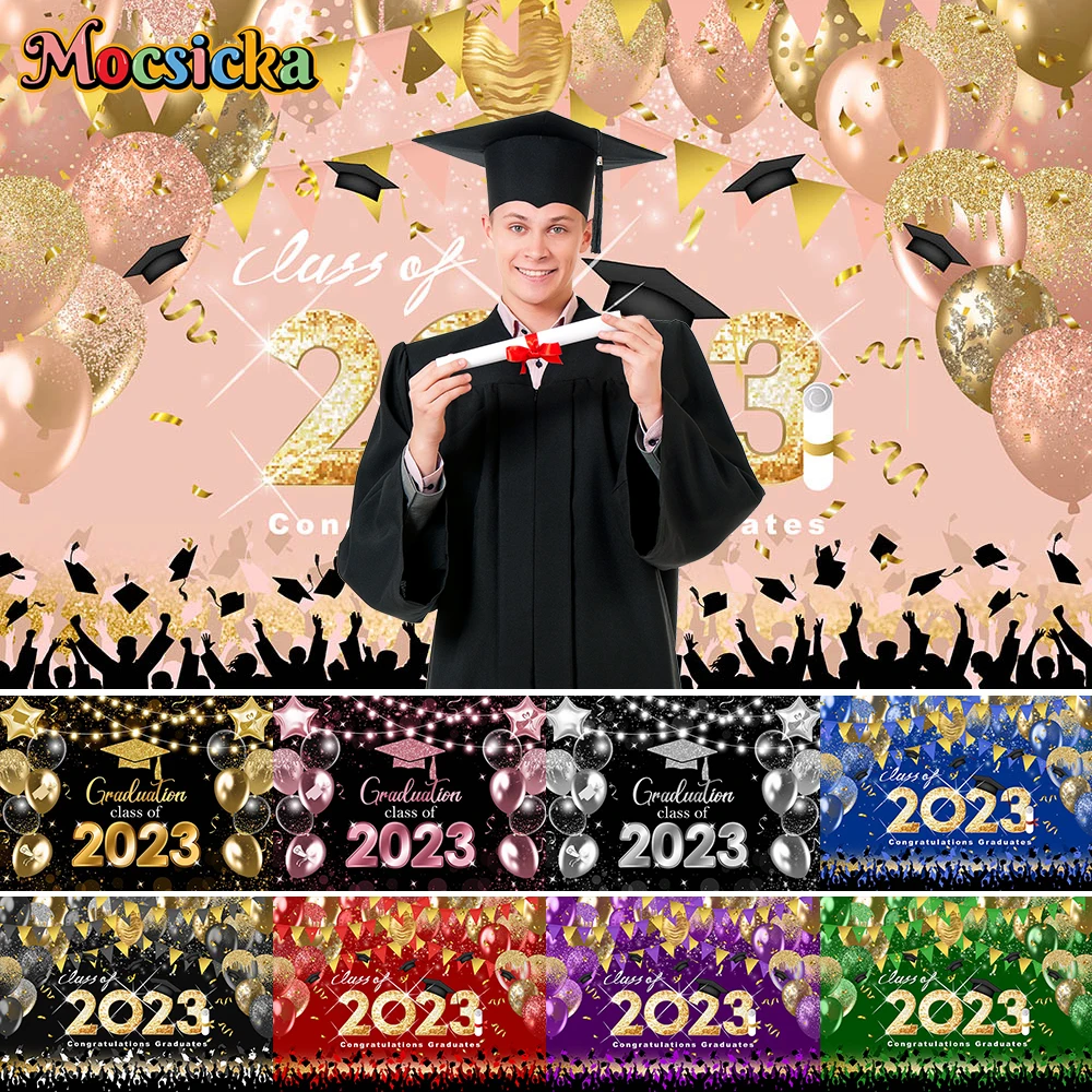 

Mocsicka Graduation Congratulations Class of 2023 Backdrops Graduates Photography Background Photo Studio Party Props Banner