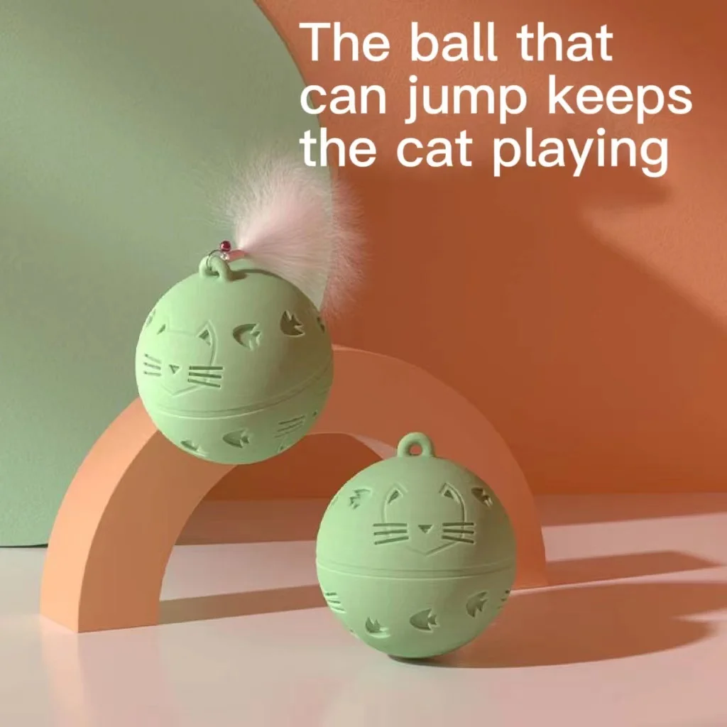 

Crazy Ball Interactive Cat Toy Automatic Cat Teaser Mobile Cat Jump Ball Vibration Sensor Game Silicone Accessories Pet Supplies
