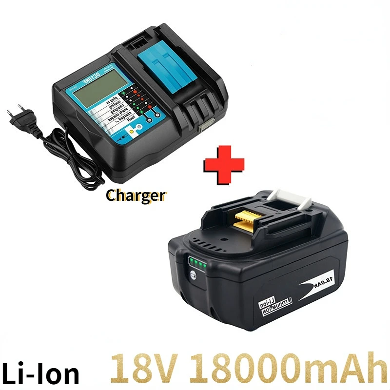 

100% BL1860 Rechargeable Battery 18 V 18000mAh Lithium ion for 18v Battery BL1840 BL1850 BL1830 BL1860B LXT 400+Charger