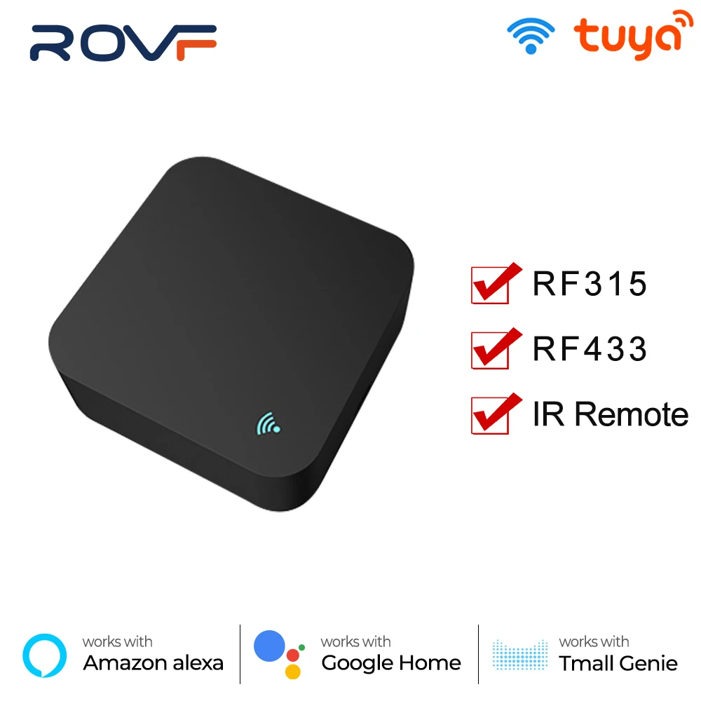 

ROVF Tuya WiFi Smart RF433 IR Remote Control For Air Conditioner TV Curtain Roller Shutter Alexa Google Home Yandex Alice