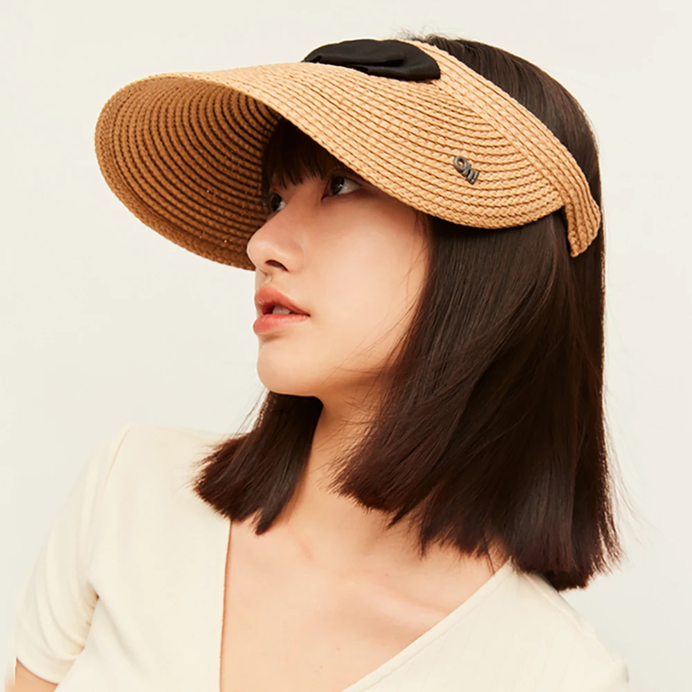 

US Stock OhSunny Women Panama Straw Hat with Bow 2022 New Professional UV Protection UPF50+ Casual Sun Cap Floppy Chapeau Hat