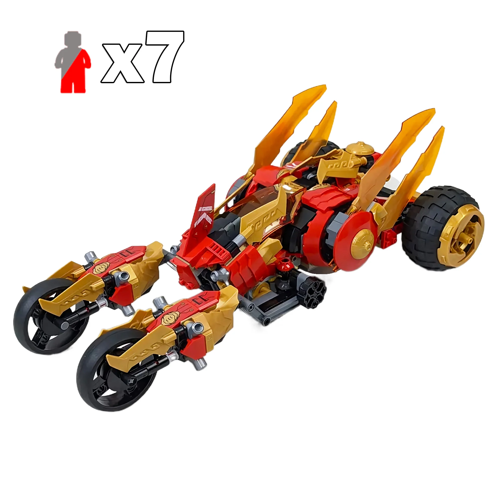 

New 71773 Kai's Golden Dragon Raider Building Blocks Compatibility Lloyd's Titan Mech Car Temple 676pcs Bricks Toys Kids Gift