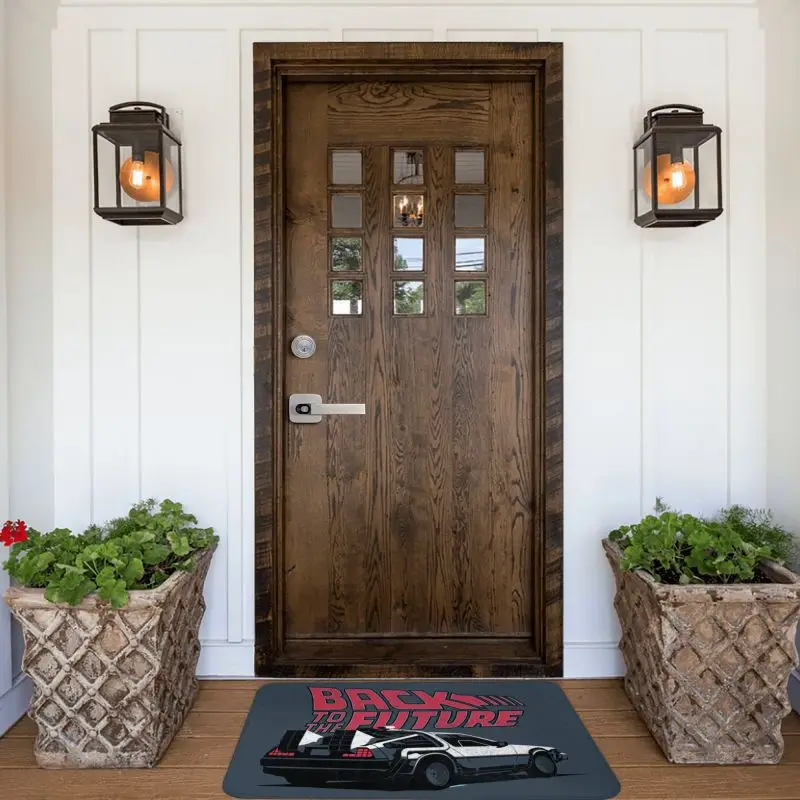 Винтажный Придверный коврик Назад в будущее нескользящий кухонный для ванной