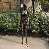 hot selling plastic painting bright bronze cloth adult female hand mannequin body sewing whole pe material woman model c037