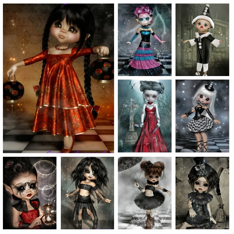 Halloween Horror Cartoon Doll 5D Diamond Painting New Art AB Diy Drill Portrait Mosaic Embroidery Cross Stitch Kit Home Decor