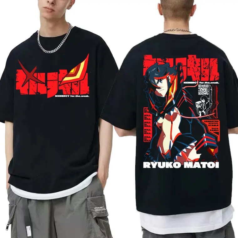 

Anime Cartoon KILL La KILL Matoi Ryuuko Graphic Print T-shirt Mens Vintage Manga T-shirts Men Women High Quality Cotton Tee Tops