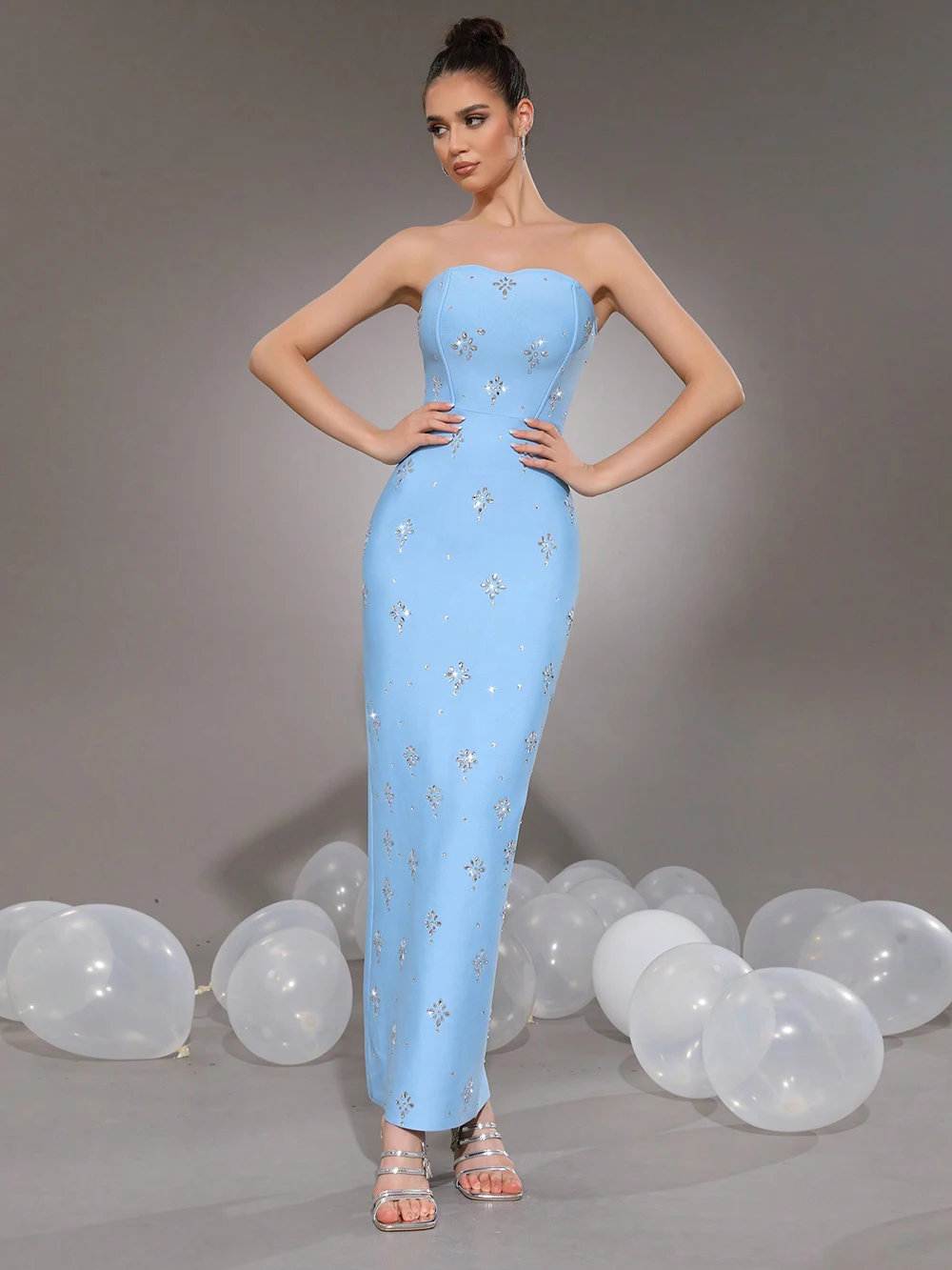 Modphy сексуальные черные без бретелек бриллианты корсетные платья для женщин