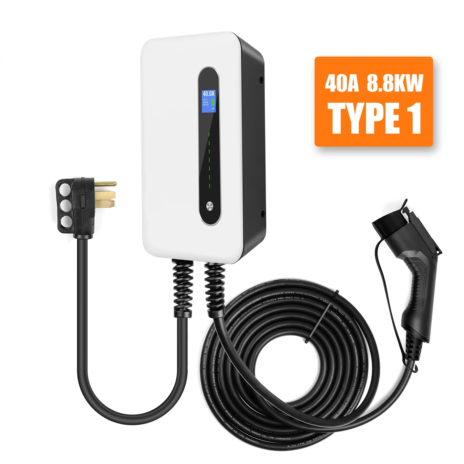 

J1772 Type 1 EV Charger Electric Vehicle Charger Wallbox EV Charging Station 40A 32A Level 2 NEMA 14-50 Electric Car Charger